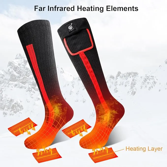 Heated Socks for Women Men,Foot Warmers Electric Rechargable Battery Heating Socks,Winter Cold Feet Hunting Ski Camping Hiking Riding Motorcycle Snowboating Thermal Warm Socks