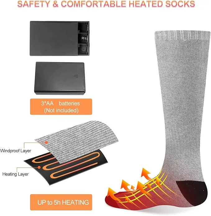 Heated Socks, Heated Socks for Men, Electric Heating Socks, Battery Heated Socks for Women Camping Fishing Cycling Skiing Hunting Hiking