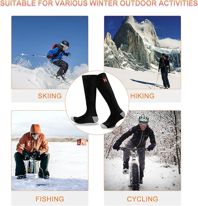 Heated Socks, Heated Socks for Men, Electric Heating Socks, Battery Heated Socks for Women Camping Fishing Cycling Skiing Hunting Hiking