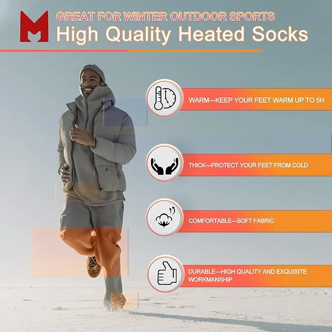 Heated Socks, Heated Socks for Men, Electric Heating Socks, Battery Heated Socks for Women Camping Fishing Cycling Skiing Hunting Hiking
