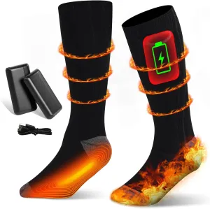Heated Socks, Rechargeable Electric Socks with 3 Heat Settings, 8 Hours Heating time Winter Foot Warmers with Large Capacity Batteries for Men/Women