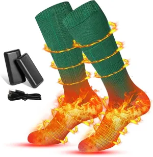 Heated Socks, Rechargeable Electric Socks with 3 Heat Settings, 8 Hours Heating time Winter Foot Warmers with Large Capacity Batteries for Men/Women