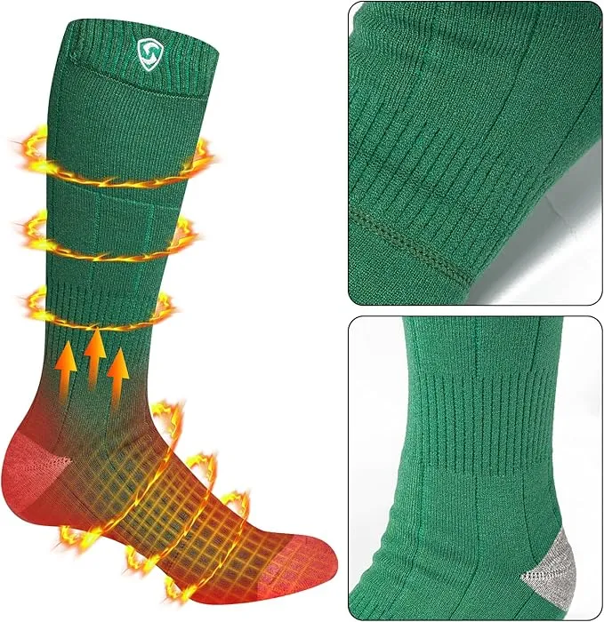 Heated Socks, Rechargeable Electric Socks with 3 Heat Settings, 8 Hours Heating time Winter Foot Warmers with Large Capacity Batteries for Men/Women