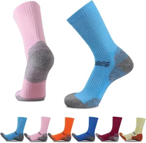 Heatuff Womens 6 Pack Hiking Crew Socks Performance Athletic Cushion Outdoor Trekking Sock