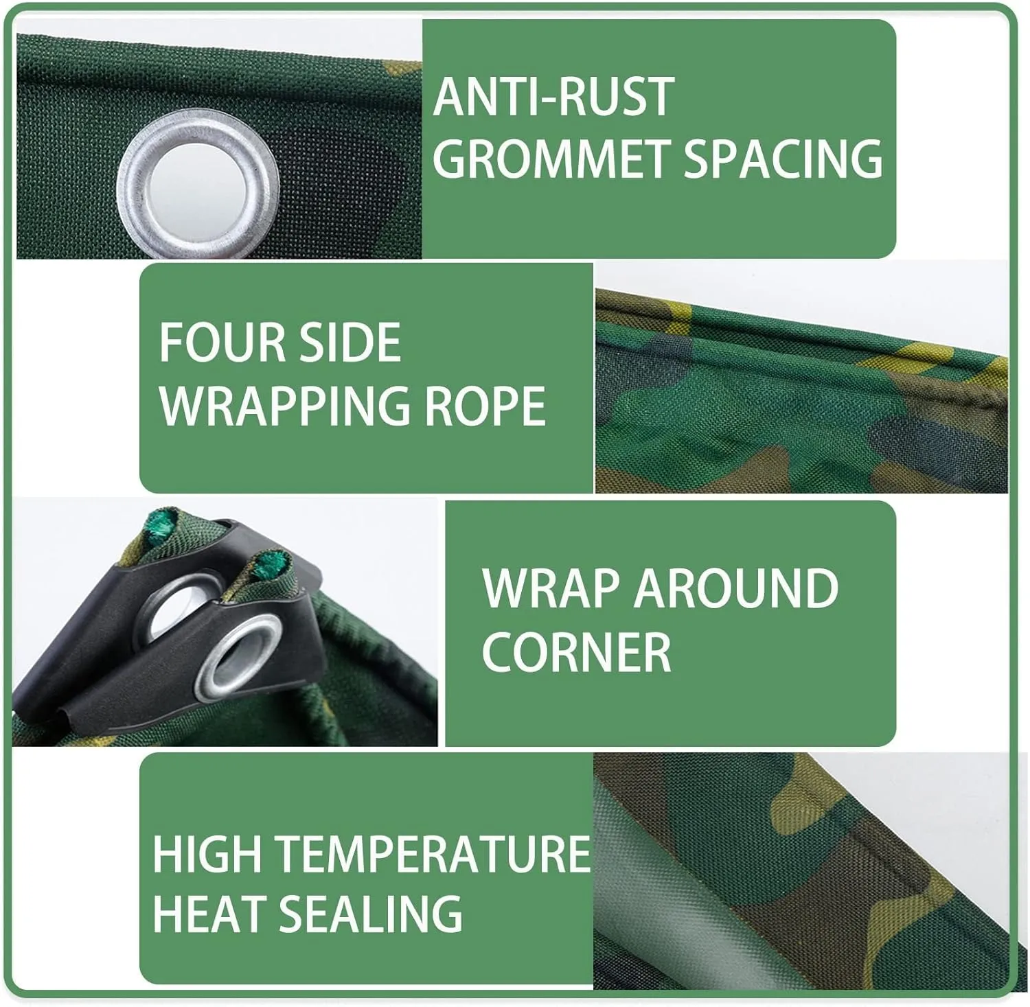 Heavy Duty Camo Tarp Sheet Waterproof 0.75mm Tarpaulin Foldable Camping Tarp Tent Fishing Camping Strong Ground Sheet with Eyelets 1.2x1.5m, Camouflage (Size : 1.2x2.4m)