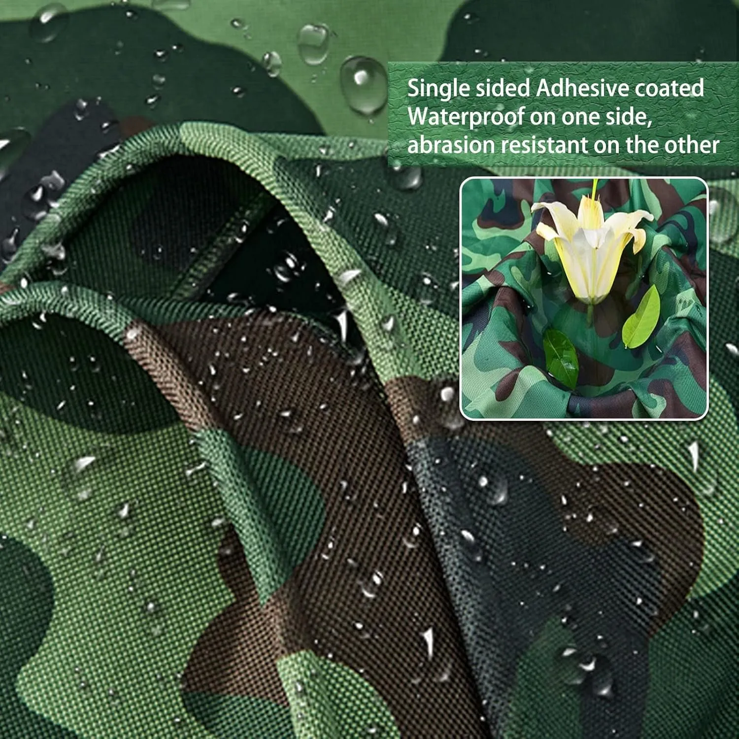 Heavy Duty Camo Tarp Sheet Waterproof 0.75mm Tarpaulin Foldable Camping Tarp Tent Fishing Camping Strong Ground Sheet with Eyelets 1.2x1.5m, Camouflage (Size : 1.2x2.4m)