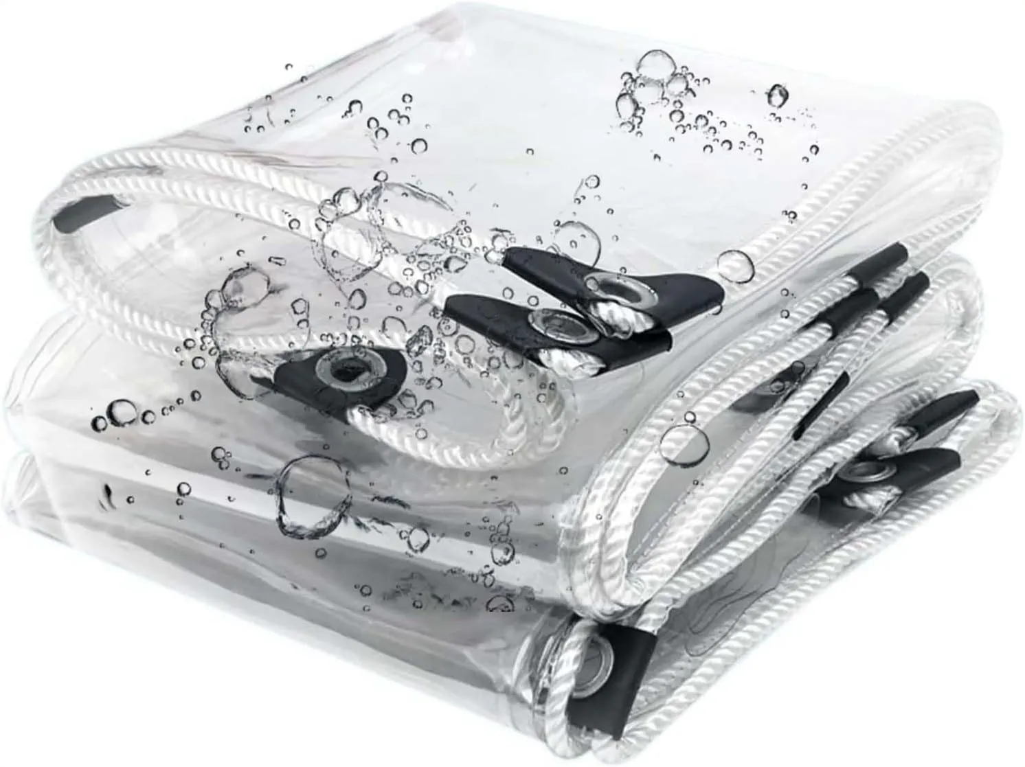Heavy Duty Clear PVC Tarp 4.9x8.2ft, Clear Waterproof Tarps Tear Resistant with Grommets, PVC Tarpaulin Transparent Cover for Boat, Patio & Garden