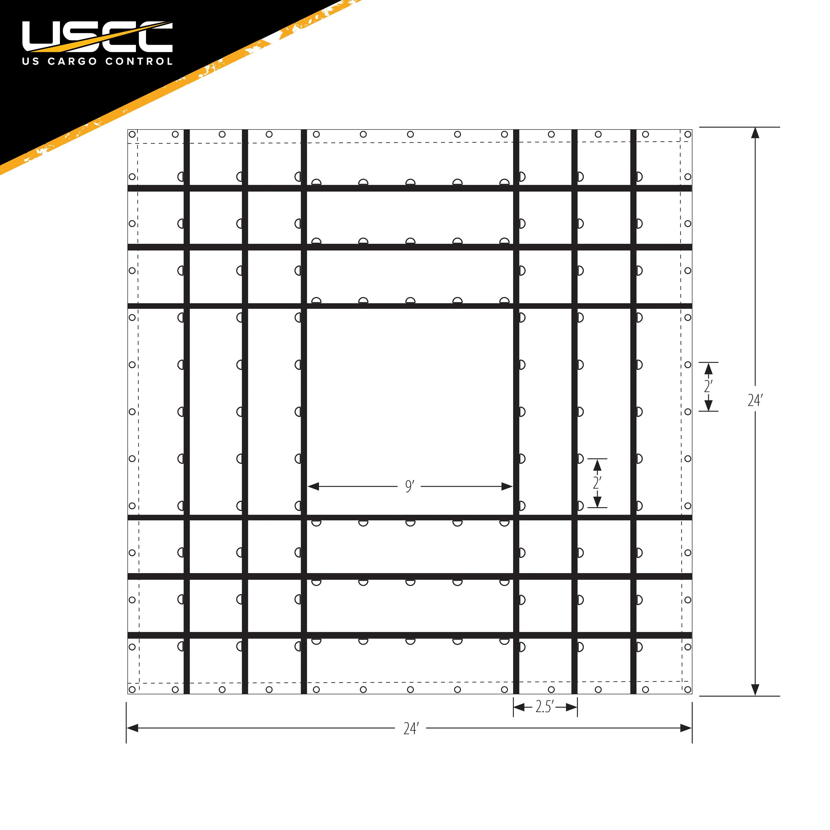 Heavy Duty Machinery Tarp - 24' x 24' - 18 oz. Black Tarp