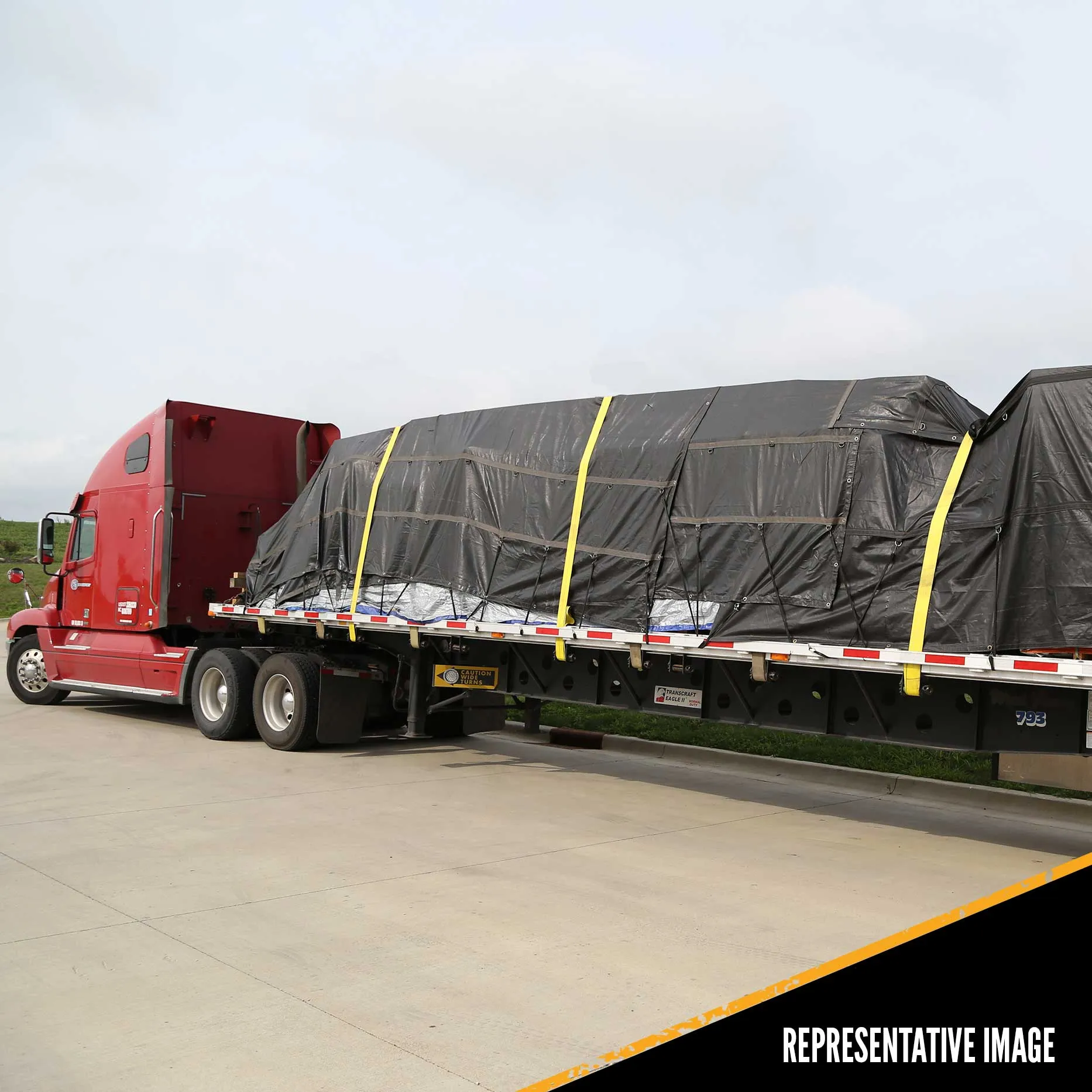 Heavy Duty Machinery Tarp - 24' x 24' - 18 oz. Black Tarp