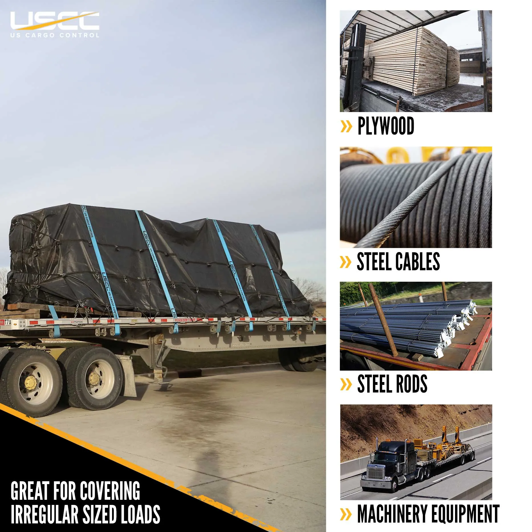Heavy Duty Machinery Tarp - 24' x 24' - 18 oz. Black Tarp