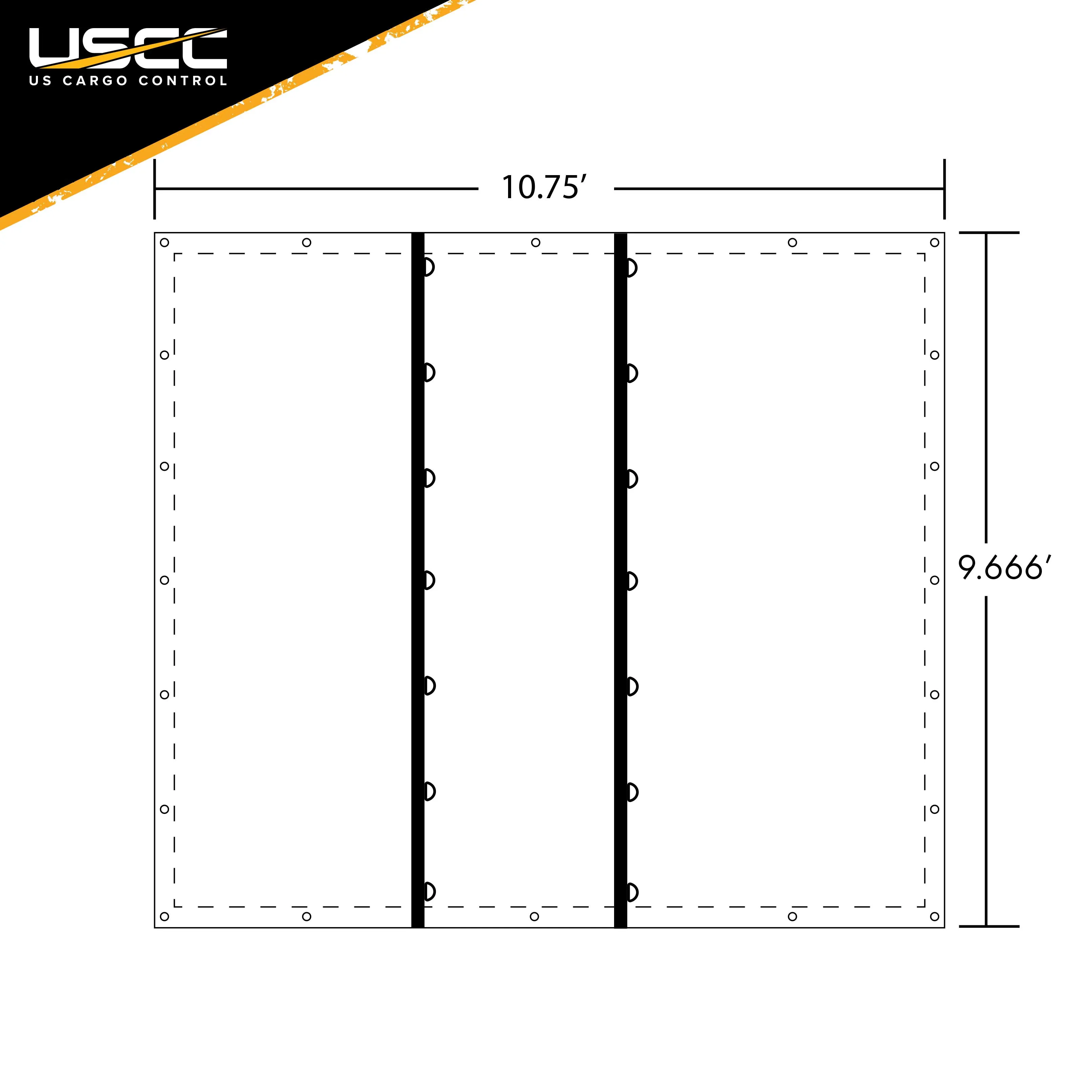Heavy Duty Nose Tarp - 9.666' x 10.75' - 18 oz. Black Tarp