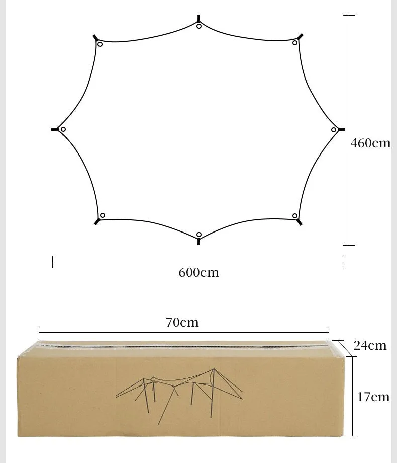 Heavy-Duty Octagonal Tarp - Multi-Purpose, Weather-Resistant Cover