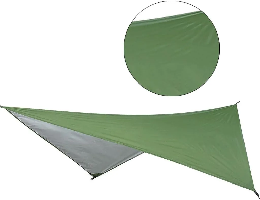 Heavy Duty Outdoor Tarp - Extra Large Waterproof Camping Shelter, Green, 270cm