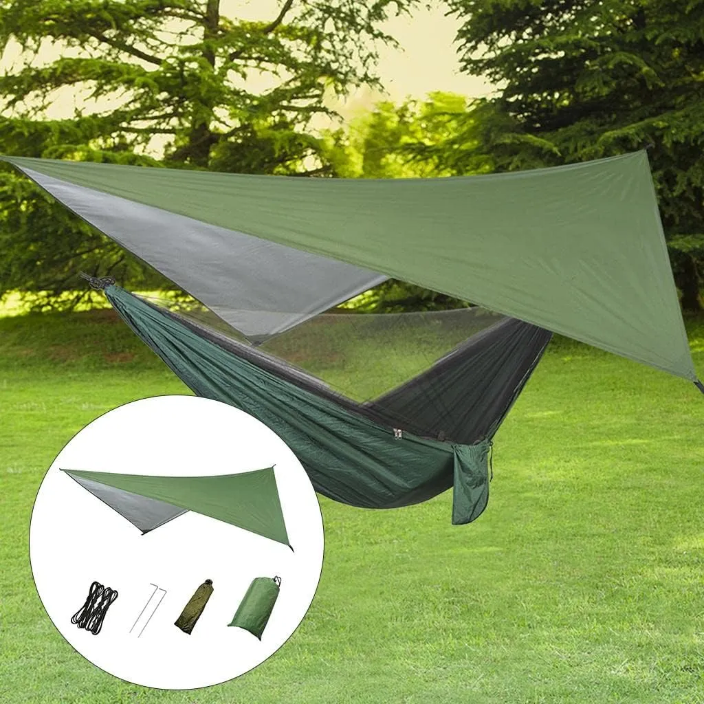 Heavy Duty Outdoor Tarp - Extra Large Waterproof Camping Shelter, Green, 270cm