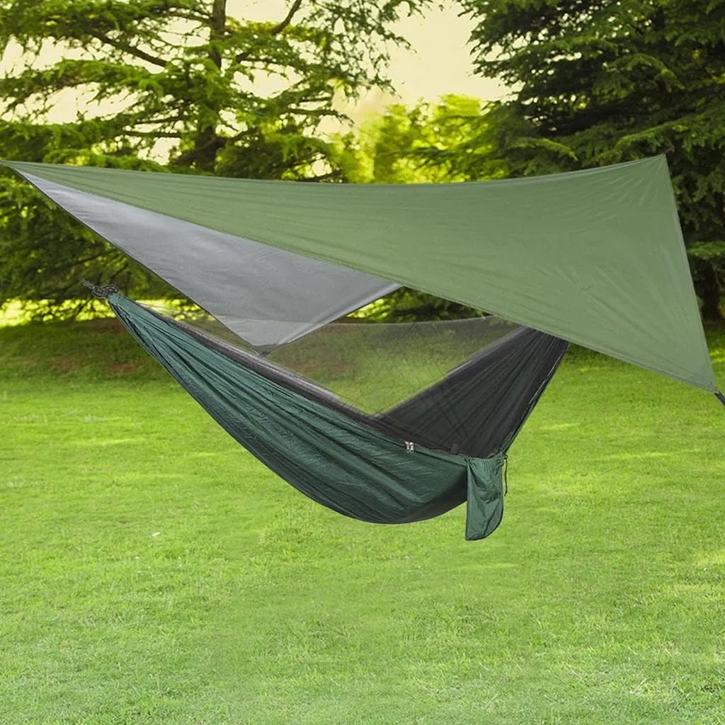 Heavy Duty Outdoor Tarp - Extra Large Waterproof Camping Shelter, Green, 270cm