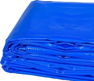 Heavy Duty Tarp, 100% Waterproof 12mil Thick PVC Vinyl Tent Tarp for Camping, Multi-Purpose Thick Protective Cover, Weather Proof, Heavy Duty, UV Resistant, 10 Feet x 12 Feet, Blue