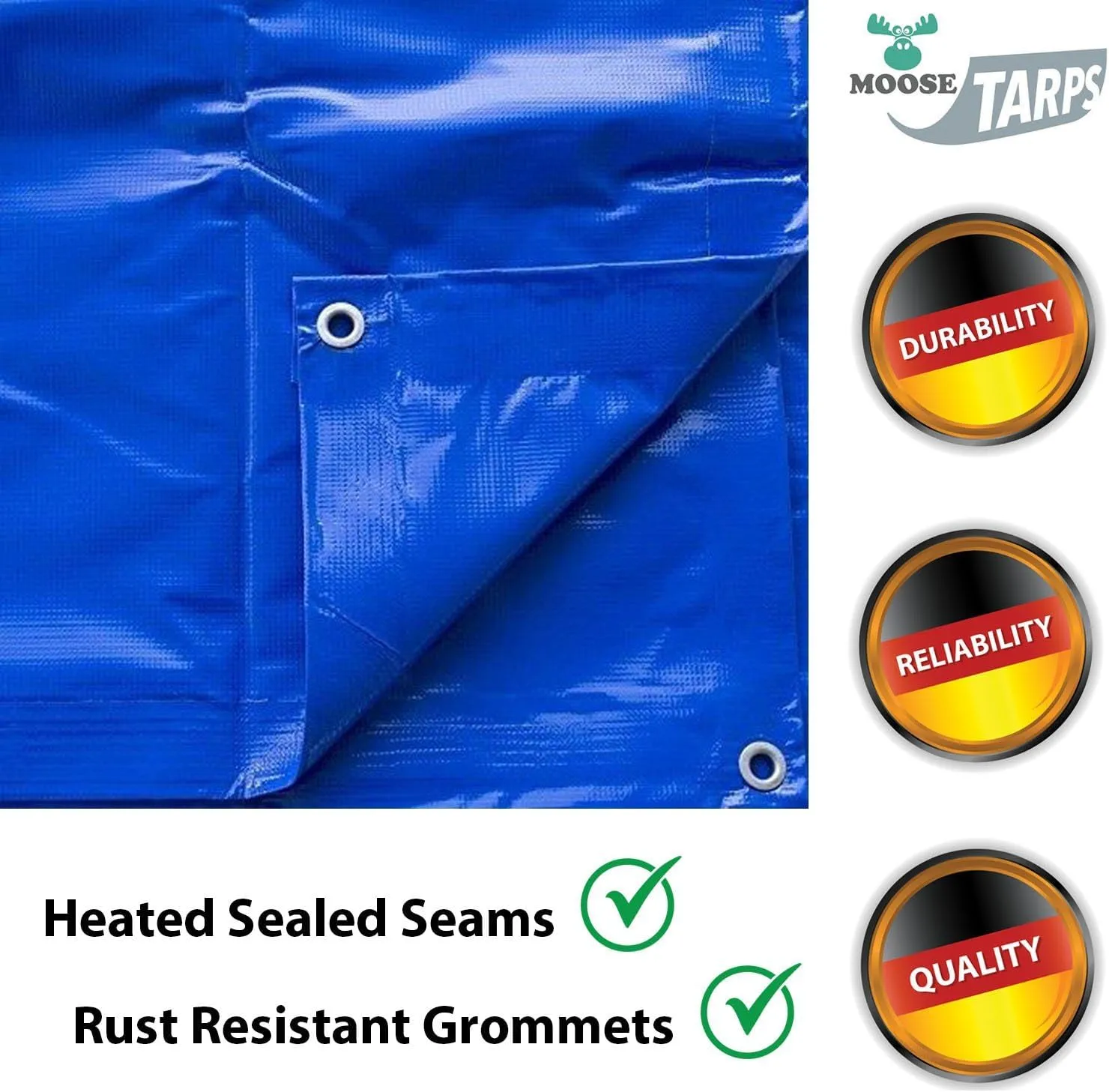 Heavy Duty Tarp, 100% Waterproof 12mil Thick PVC Vinyl Tent Tarp for Camping, Multi-Purpose Thick Protective Cover, Weather Proof, Heavy Duty, UV Resistant, 10 Feet x 12 Feet, Blue