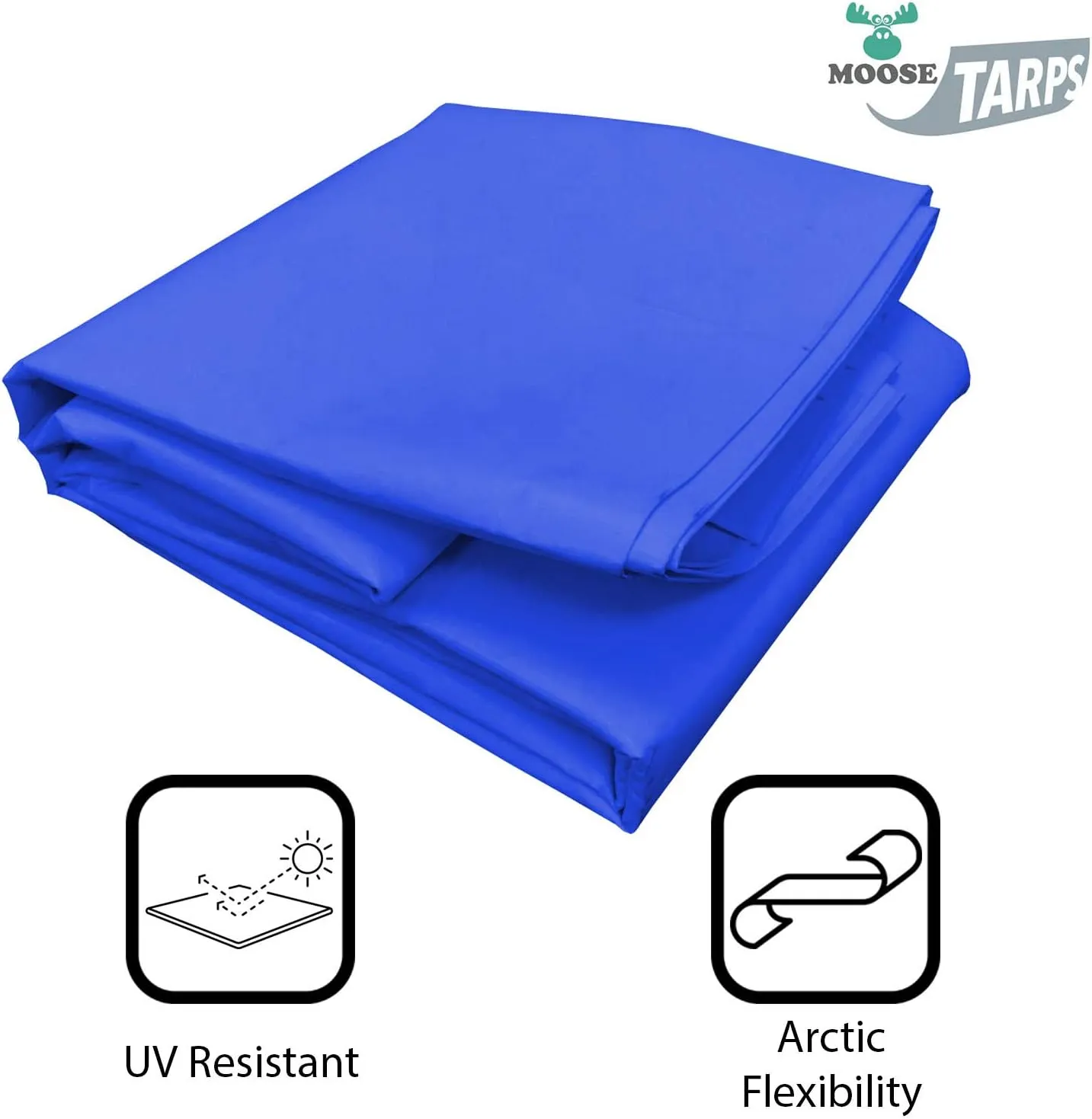 Heavy Duty Tarp, 100% Waterproof 12mil Thick PVC Vinyl Tent Tarp for Camping, Multi-Purpose Thick Protective Cover, Weather Proof, Heavy Duty, UV Resistant, 10 Feet x 12 Feet, Blue