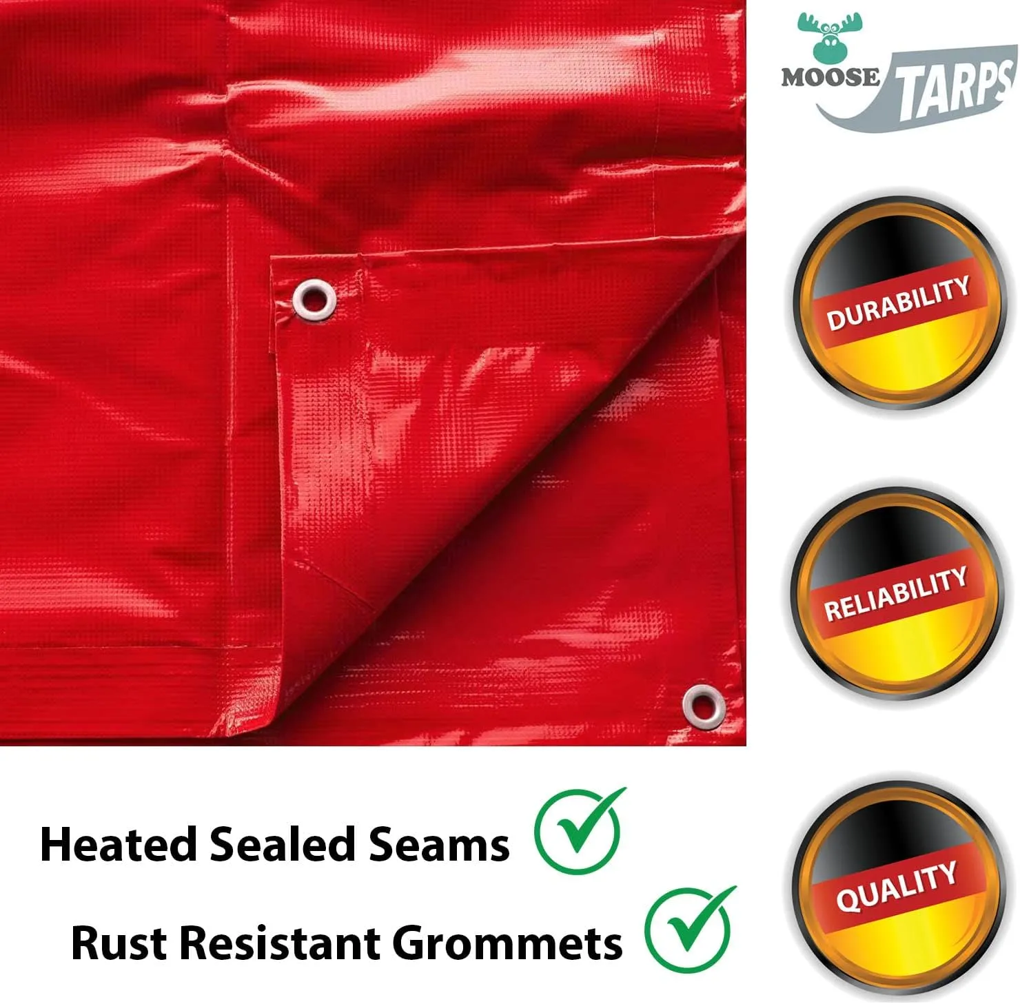Heavy Duty Tarp, 100% Waterproof 12mil Thick PVC Vinyl Tent Tarp for Camping, Multi-Purpose Thick Protective Cover, Weather Proof, Heavy Duty, UV Resistant, 12 Feet x 16 Feet, Red