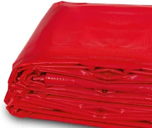 Heavy Duty Tarp, 100% Waterproof 12mil Thick PVC Vinyl Tent Tarp for Camping, Multi-Purpose Thick Protective Cover, Weather Proof, Heavy Duty, UV Resistant, 12 Feet x 16 Feet, Red