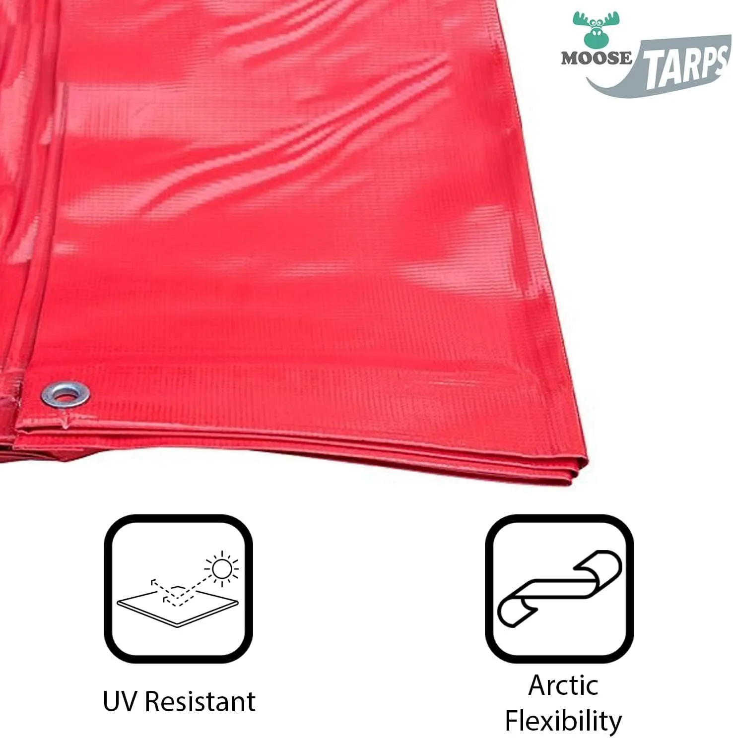 Heavy Duty Tarp, 100% Waterproof 12mil Thick PVC Vinyl Tent Tarp for Camping, Multi-Purpose Thick Protective Cover, Weather Proof, Heavy Duty, UV Resistant, 12 Feet x 16 Feet, Red