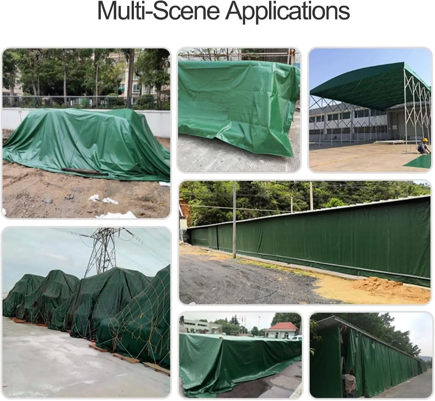 Heavy Duty Tarpaulin Waterproof Cover Tarps Tent Sheet Green PVC Canopy Tent, for Camping Caravan Boat Car Picnic Outdoor Furniture Protective Covers (Size : 2x3m)