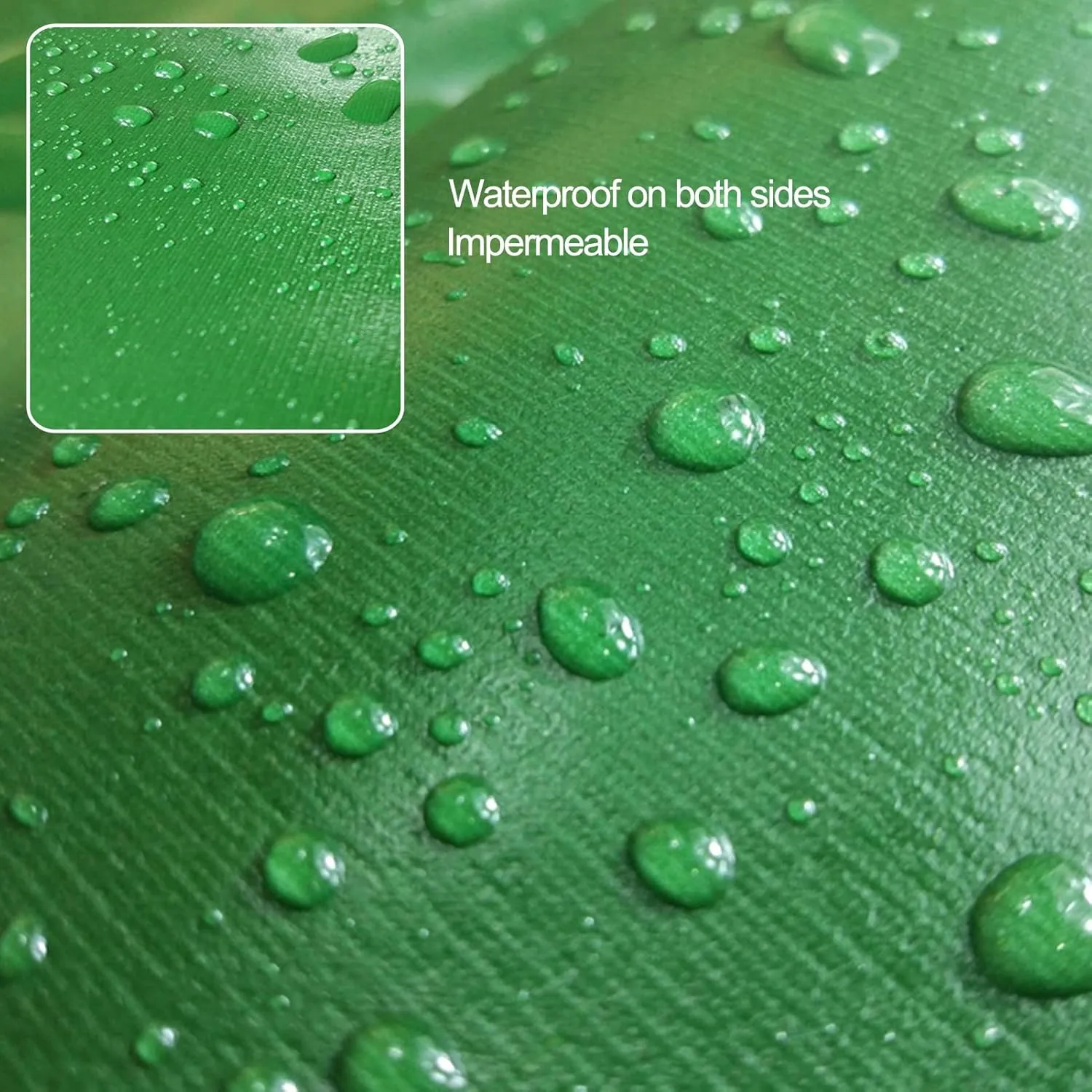 Heavy Duty Tarpaulin Waterproof Cover Tarps Tent Sheet Green PVC Canopy Tent, for Camping Caravan Boat Car Picnic Outdoor Furniture Protective Covers (Size : 2x3m)