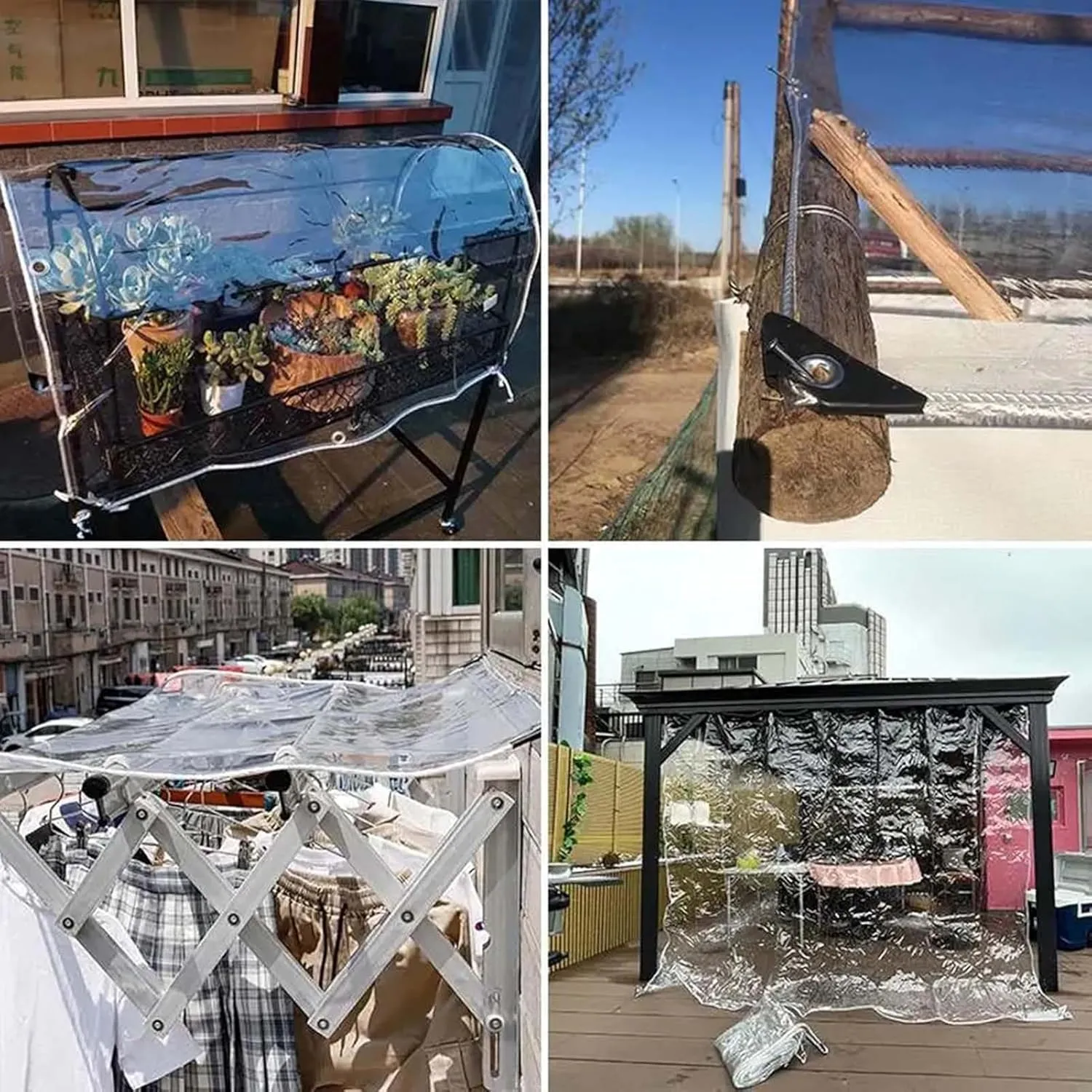 Heavy Duty Waterproof PVC Clear Tarps 11.5x3.3ft, Thick Transparent Tarpaulin with Grommets, PVC Plastic Tarp Dustproof, for Greenhouse Patio Chicken