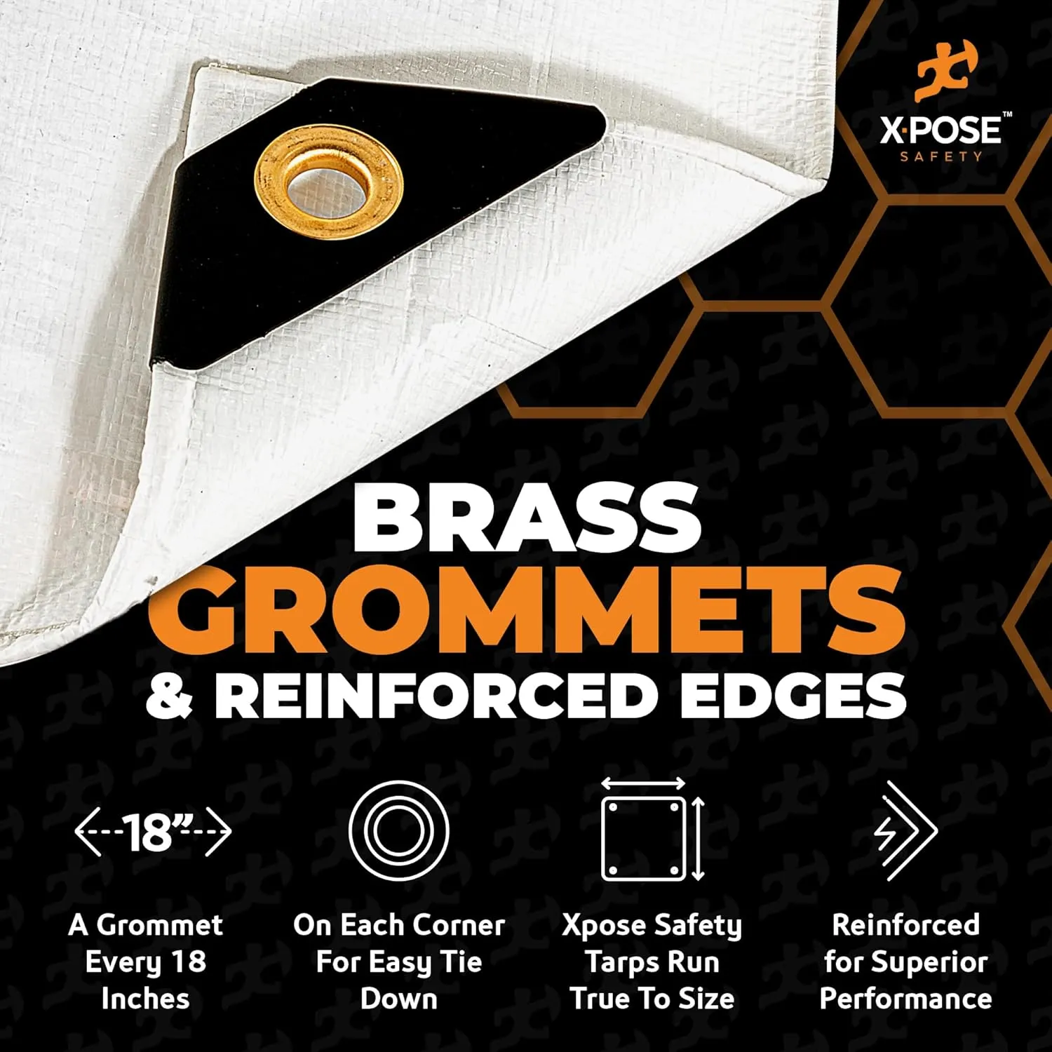 Heavy Duty White Poly Tarp 6' X 8' - Multipurpose Protective Cover - Durable, Waterproof, Weather Proof, Rip and Tear Resistant - Extra Thick 12 Mil Polyethylene - by Xpose Safety