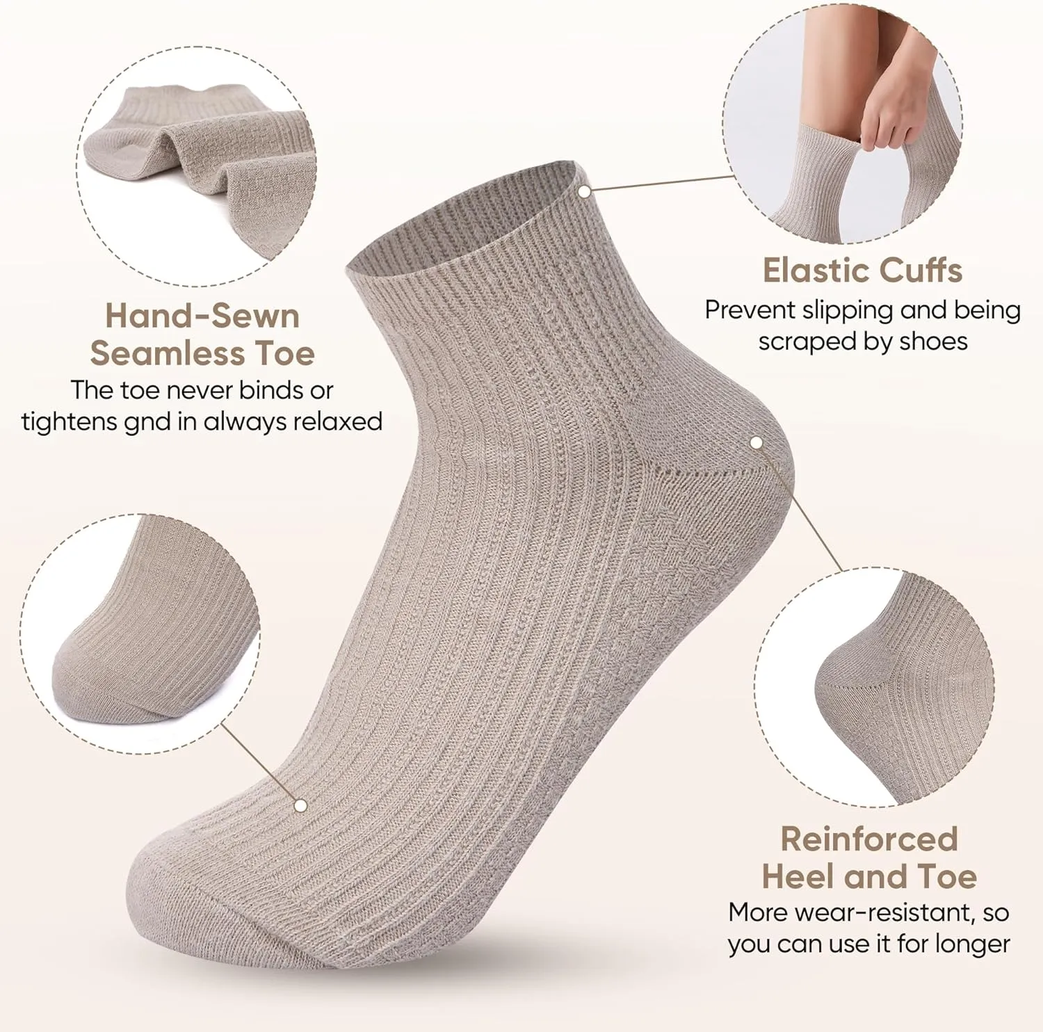 Hemp Socks For Men & Women, Unisex Organic Cotton Socks, 3 Pairs Low Cut