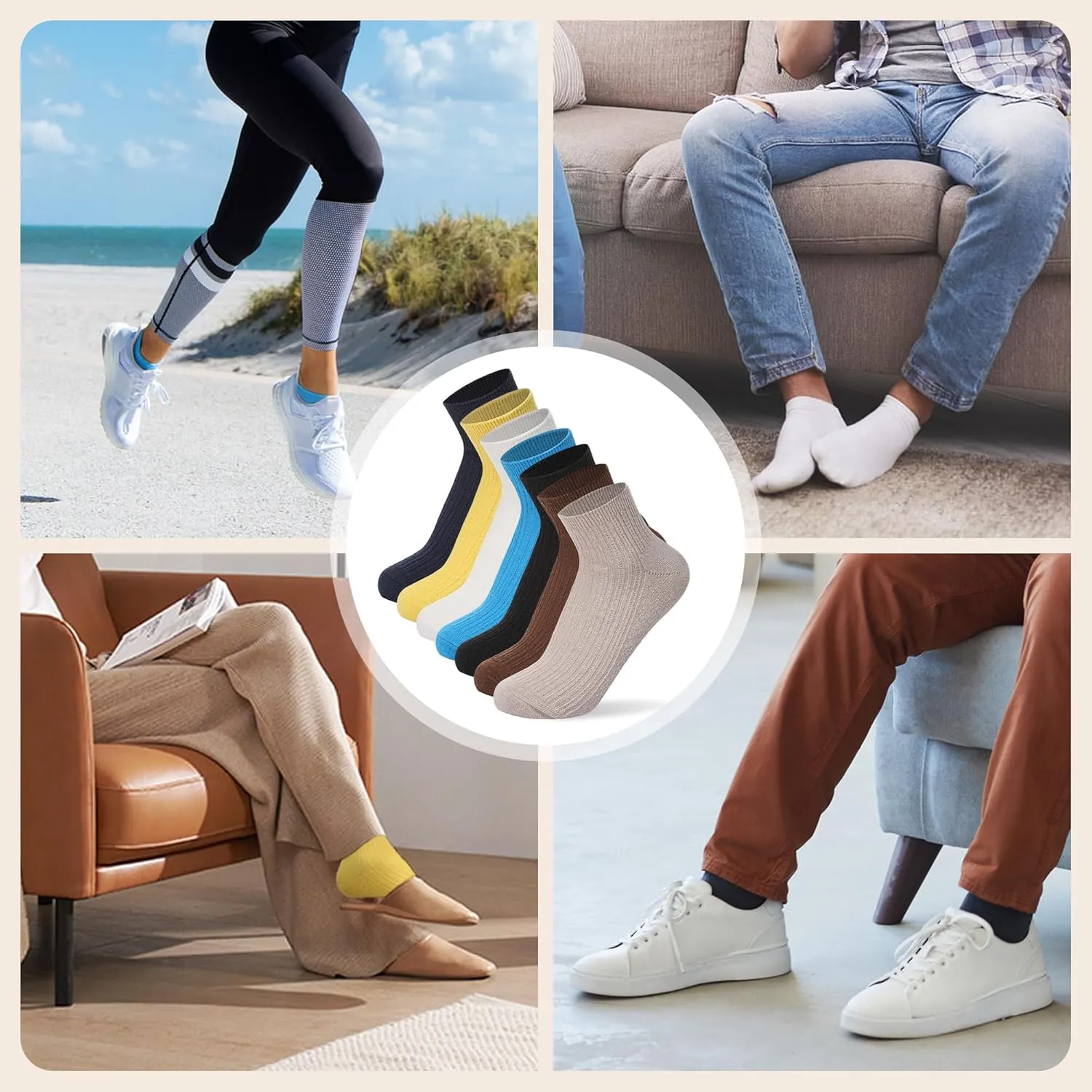 Hemp Socks For Men & Women, Unisex Organic Cotton Socks, 3 Pairs Low Cut