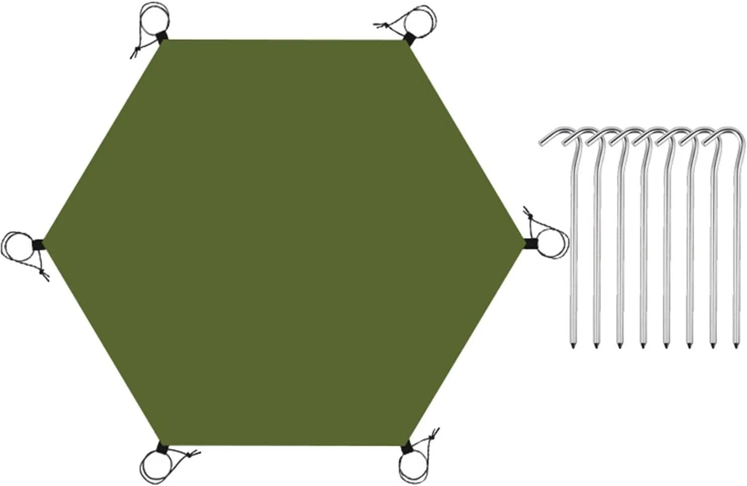Hexagonal Tent Footprint Beach Mat Heavy Duty Hammock Shelter Ground Sheet Mat Tent Floor Mat for Fishing Picnic Backpacking