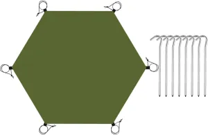 Hexagonal Tent Footprint Beach Mat Heavy Duty Hammock Shelter Ground Sheet Mat Tent Floor Mat for Fishing Picnic Backpacking
