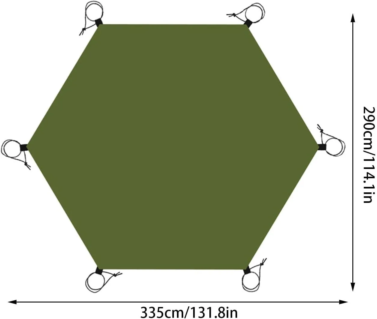 Hexagonal Tent Footprint Beach Mat Heavy Duty Hammock Shelter Ground Sheet Mat Tent Floor Mat for Fishing Picnic Backpacking