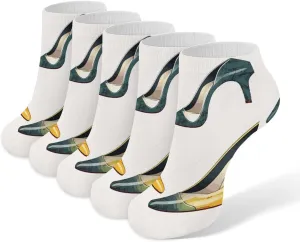 High Heel Shoes Ankle Socks for Men & Women, 5 Pairs Breathable Soft Low Cut Socks, Stretch Sweat Wicking Sox