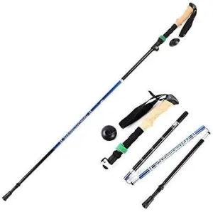 High-Strength 5-Section Telescopic Folding Trekking Pole, Lightweight Aluminum Alloy with EVA Handle for Hiking & Walking