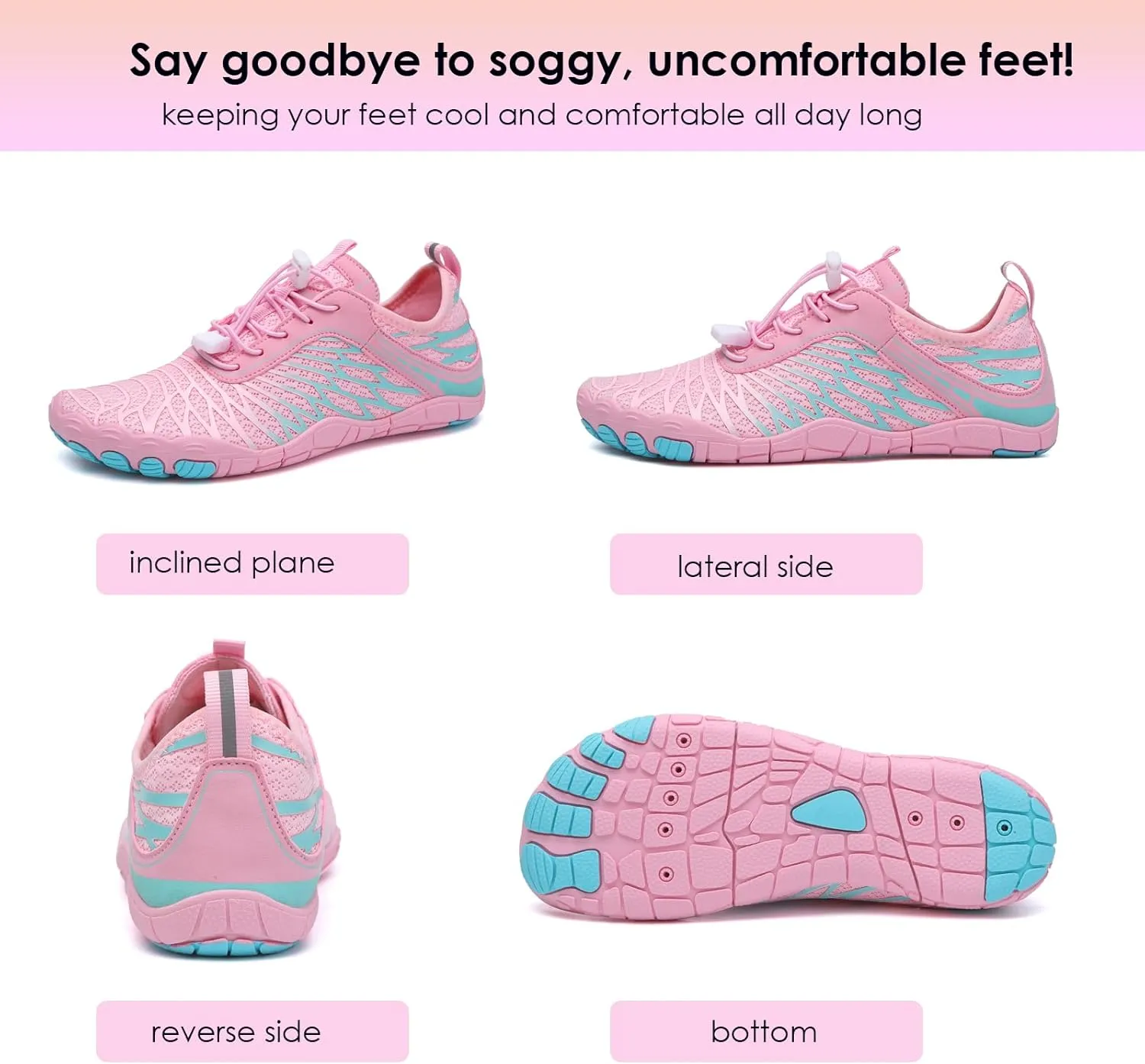 Hike Barefoot Shoes Breathable Non-Slip Athletic Footwear Wide Toe Water Shoes for Women & Men