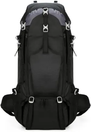 Hiking Backpack Large Capacity Outdoor Trekking Pack Water Resistant Camping Travel Daypack for Climbing and Daily Adventures (Black)