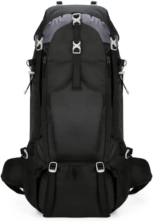 Hiking Backpack Large Capacity Outdoor Trekking Pack Water Resistant Camping Travel Daypack for Climbing and Daily Adventures (Black)