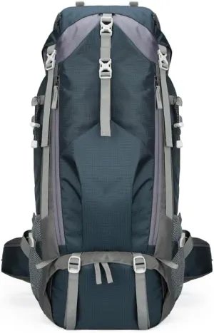 Hiking Backpack Large Capacity Outdoor Trekking Pack Water Resistant Camping Travel Daypack for Climbing and Daily Adventures (Dark Blue)