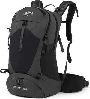 Hiking Backpack,35L Waterproof Hiking Daypack with 3L Water Bladder and Rain Cover, Lightweight Travel Camping Backpack for Men Women (Black Without 3L Bladder)
