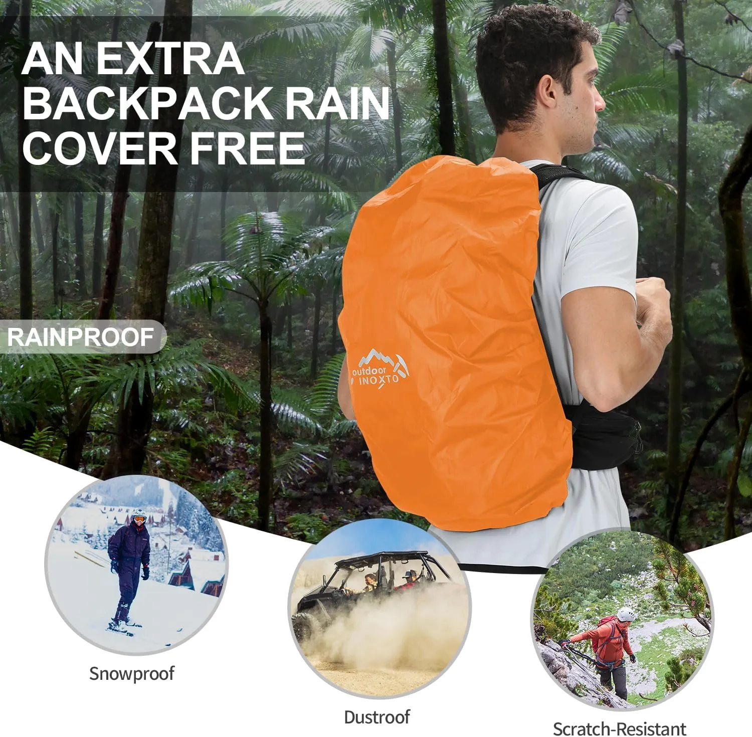 Hiking Backpack,35L Waterproof Hiking Daypack with 3L Water Bladder and Rain Cover, Lightweight Travel Camping Backpack for Men Women (Black Without 3L Bladder)