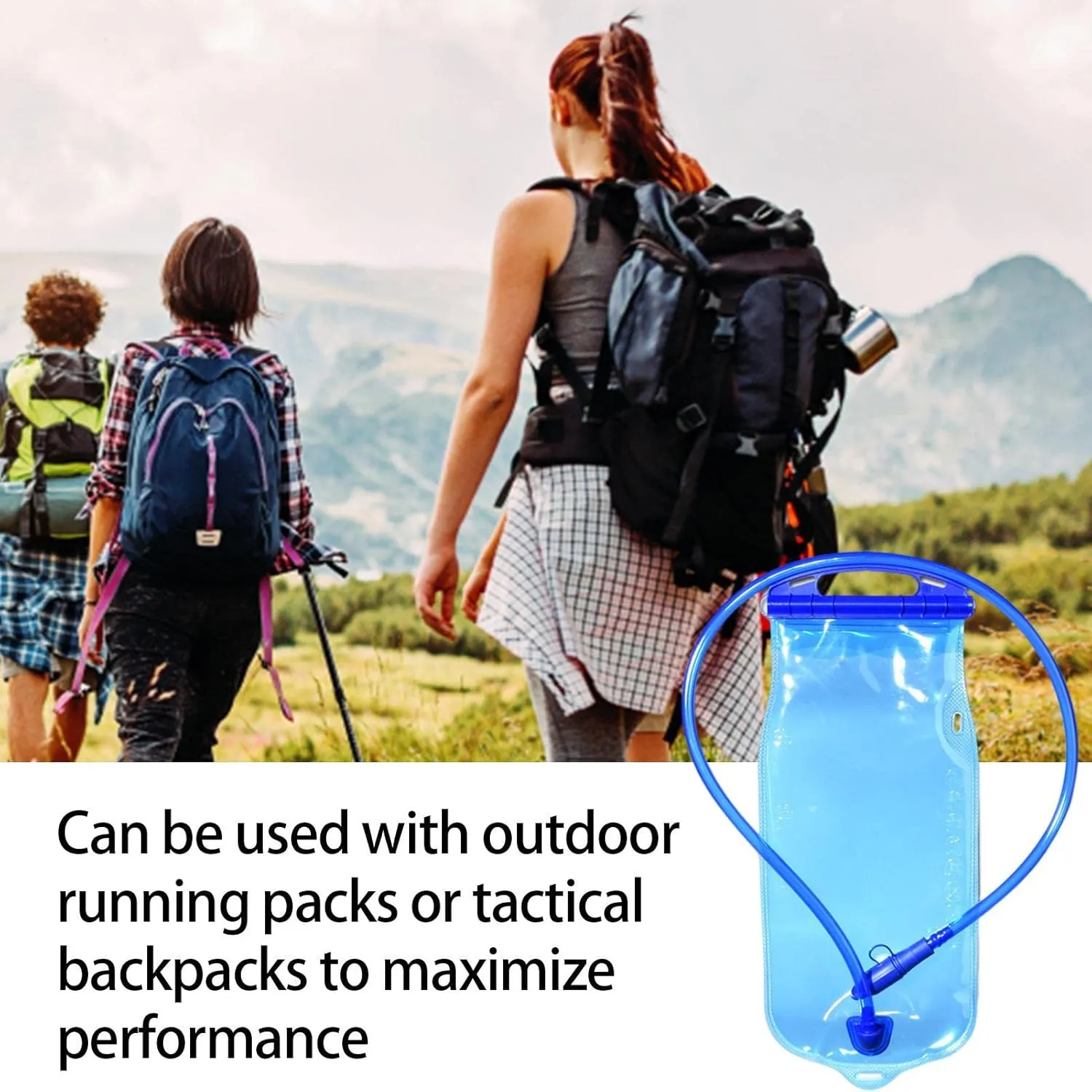 Hiking Bladder,Water Hydration Bag - Water Bladder and Storage, Hiking Backpack Bladder for Men, Women, and Kids for Running, Cycling, Camping (Self Suction Nozzle)