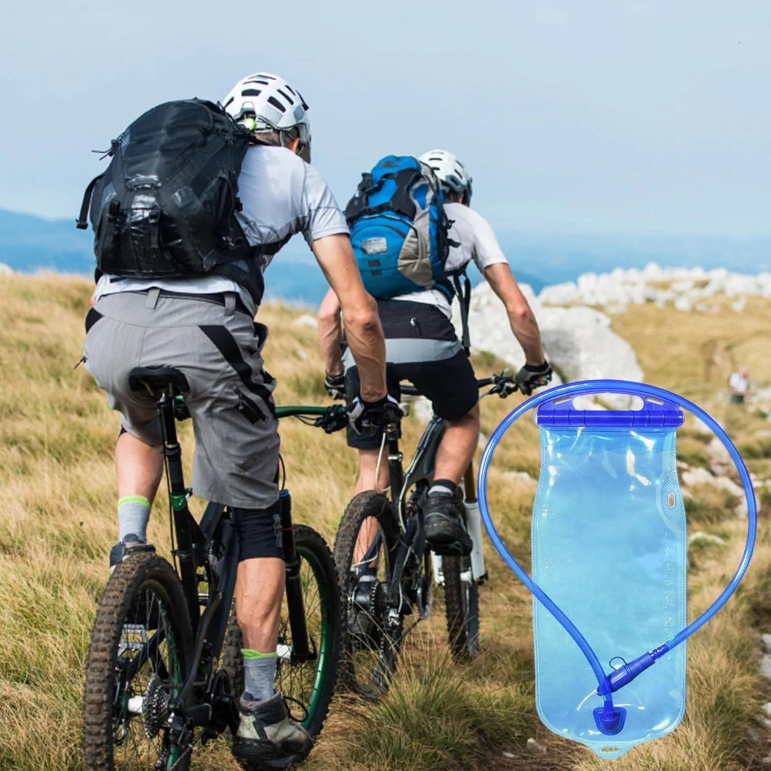 Hiking Bladder,Water Hydration Bag - Water Bladder and Storage, Hiking Backpack Bladder for Men, Women, and Kids for Running, Cycling, Camping (Self Suction Nozzle)