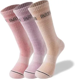Hiking Crew Socks Running Athletic Thick Cushion Compression Moisture Wicking Walking Socks 3 Pairs