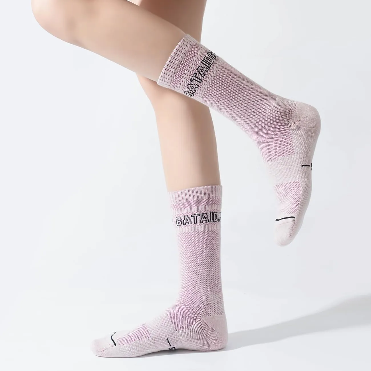 Hiking Crew Socks Running Athletic Thick Cushion Compression Moisture Wicking Walking Socks 3 Pairs