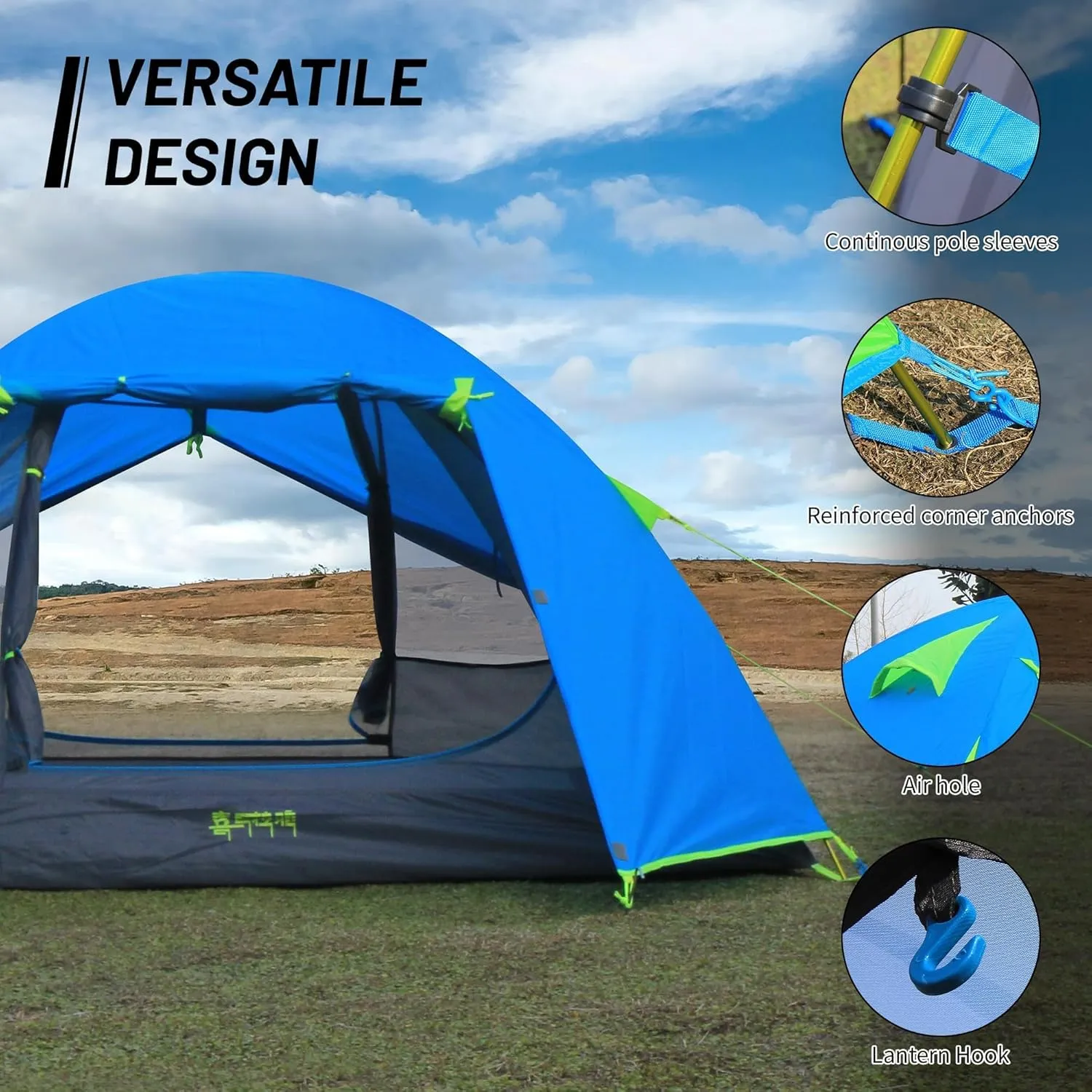 Himalaya 3 Person Camping Tent, Backpacking Tent Waterproof Windproof Lightweight Portable Easy Setup Double Layer for Outdoor Camping Hiking Mountaineering Travel