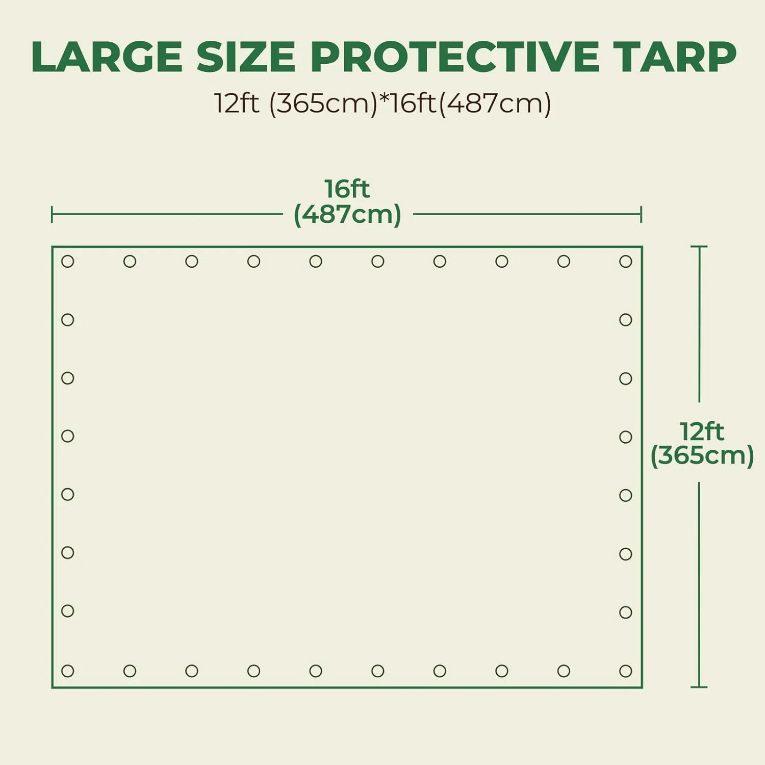 HIRALIY 14 Mil Tarp Waterproof 12x16 Feet, Extra Thick Heavy Duty Tarp with Reinforced Grommets for Firewood, Roof, Camping, Patio, Pool, Boat, Dump Trailer