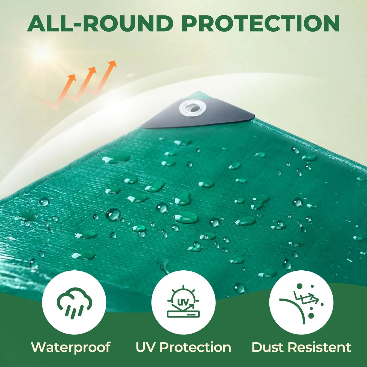 HIRALIY 14 Mil Tarp Waterproof 12x16 Feet, Extra Thick Heavy Duty Tarp with Reinforced Grommets for Firewood, Roof, Camping, Patio, Pool, Boat, Dump Trailer