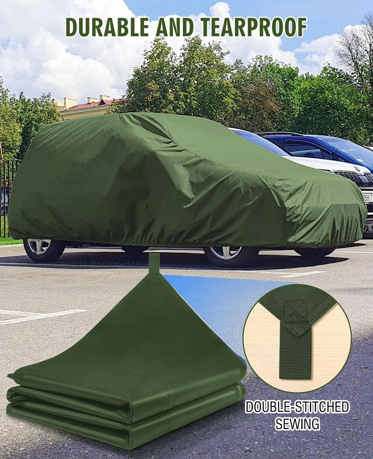 HIRALIY 20 Mil Heavy Duty Waterproof Tarp, 10.5x20ft Green Tarpaulin with Reinforced Webbing Loops, Multipurpose Oxford Canvas Tarp for Firewood, Roof, Camping, Pool